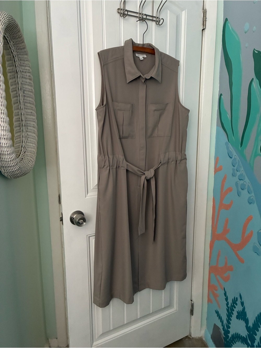 Prologue Sleeveless Midi Dress in Taupe